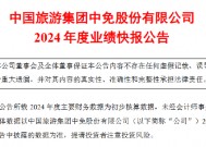 中国中免业绩承压 2024年净利润同比下降36.50%