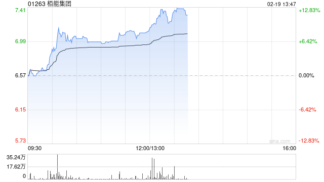 栢能集团盘中涨近9% 预期全年纯利不少于约2.5亿港元